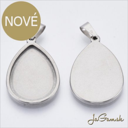 Prívesok s lôžkom 25x18mm CHIRURGICKÁ OCEĽ, 1ks (ch1623)